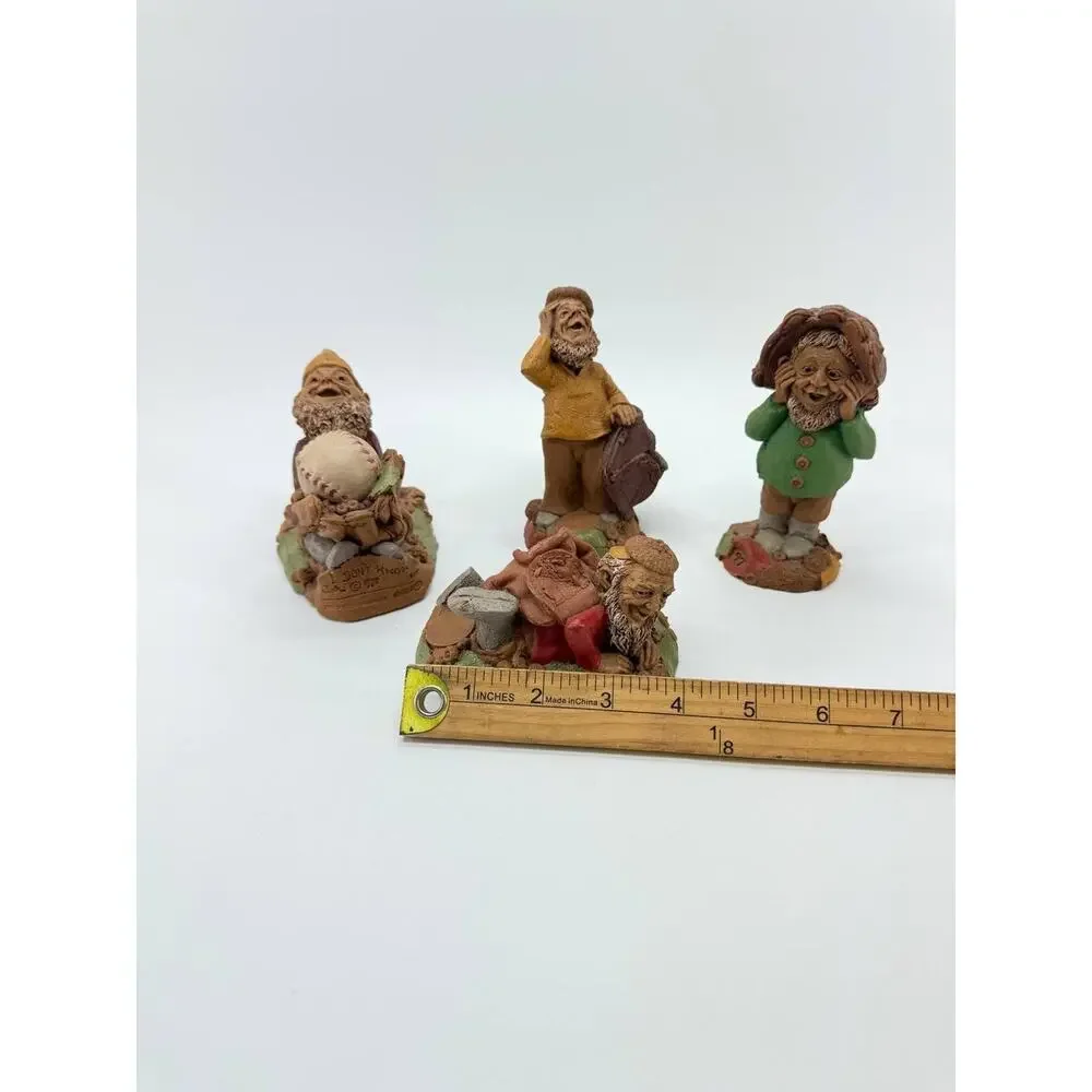 Vintage Tom Clark Cairn Studio Resin Gnome Figurines Set of 4